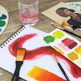 COLOUR BLOCK 12PC Acrylic Paint Brushes Set with Leather Case, Mixed Media Brush Set, Watercolor, Fabric Paint, Rock Painting Art Supplies in Easy COLOUR BLOCK