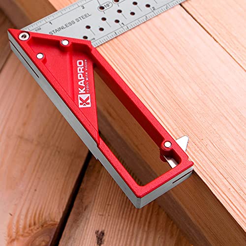 Kapro - 353 Professional Ledge-It Try & Mitre Square - For Leveling and Measuring - Features Stainless Steel Blade, Retractable Ledge, and Etched - WoodArtSupply