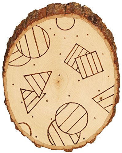 Walnut Hollow Basswood Round, Small 5-7" wide with Live Edge Wood (Pack of 1) - For Wood Burning, Home Décor, and Rustic Weddings Walnut Hollow