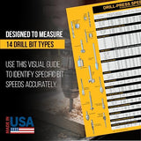 Magnetic Drill Press Chart Sign | USA Made | RPM Guide, Wood & Metalworking | All-in-1 Accessory Tips | 8.5" x 10.5" Sunsella