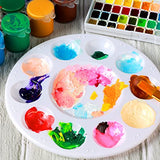 FANDAMEI 20 PCS Round Plastic Paint Tray Palettes, Paint Trays for Kids, Paint Palette Tray, Paint Palettes Paint Pallets with 10 Wells for Adults & Fandamei