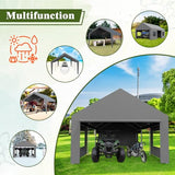 Portable Carport Canopy, 13×20ft Heavy Duty Carport Garage with Roll-up Doors & Windows for Car, SUV, Truck, Boat, Party, Mobile Market MERXENG