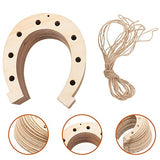 24pcs Unfinished Wood Horseshoe Cutouts Blank Wooden Horseshoe Chips Cowboy Wood Slices to Paint Crafts for DIY Western Celebration Home Decoration EXCEART