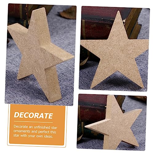 Abaodam 12 Pcs Wooden Star Ornament Unfinished Wood Star Cutouts Blank Star Cutout Farmhouse Xmas Table Blocks Christmas Wooden Craft Christmas Decor Abaodam