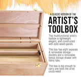 US Art Supply Artist Wood Pastel, Pen, Marker Storage Box with Drawer(s) (Large Tool Box) US Art Supply