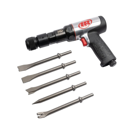 Ingersoll Rand 135MAXK Air Hammer Kit, includes 5-peice Chisel Set, 2600 BPM, 3" Stroke, 3/4" Bore Diameter, Large Ingersoll Rand
