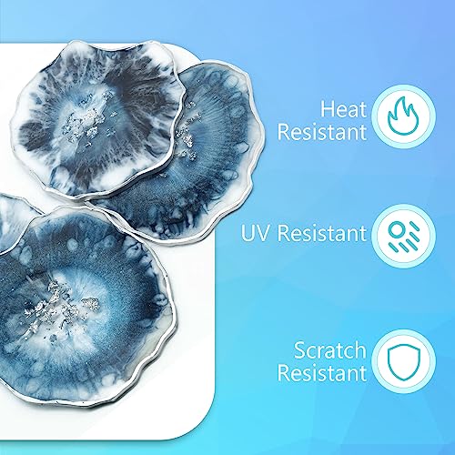Epoxy Resin 32 oz, Crystal Clear Epoxy Resin Non Yellowing, Self Leveling with High Gloss, UV & Heat Resistant, Clear Resin Set for Jewelry Making, JINH