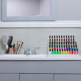 CraftyBook 5-Tiered Art Supply Storage Organizer with Paint Brush Holder - Clear Acrylic Tabletop Gel Polish Paint Storage Step Shelf - Acrylic Nail CraftyBook