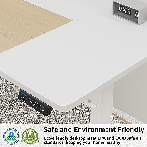 MOUNTUP 55x28 Inches Electric Height Adjustable Standing Desk, Sit Stand Desk with Memory Controller, Ergonomic Stand Up Desk for Home Office MOUNTUP
