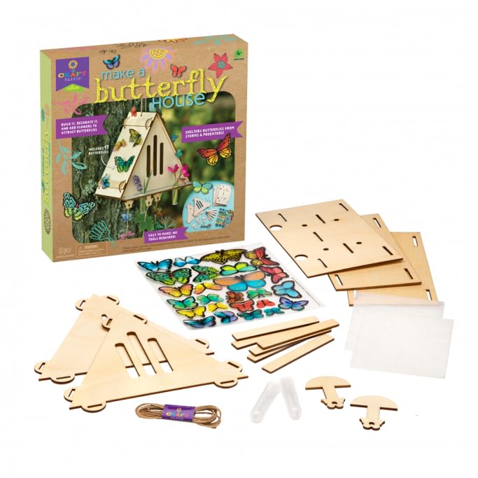 Craft-tastic — Make A Butterfly House — DIY Nature Craft — No Tools Needed — Decorate Your House with Flowers — Ages 4+ with Help Craft-tastic