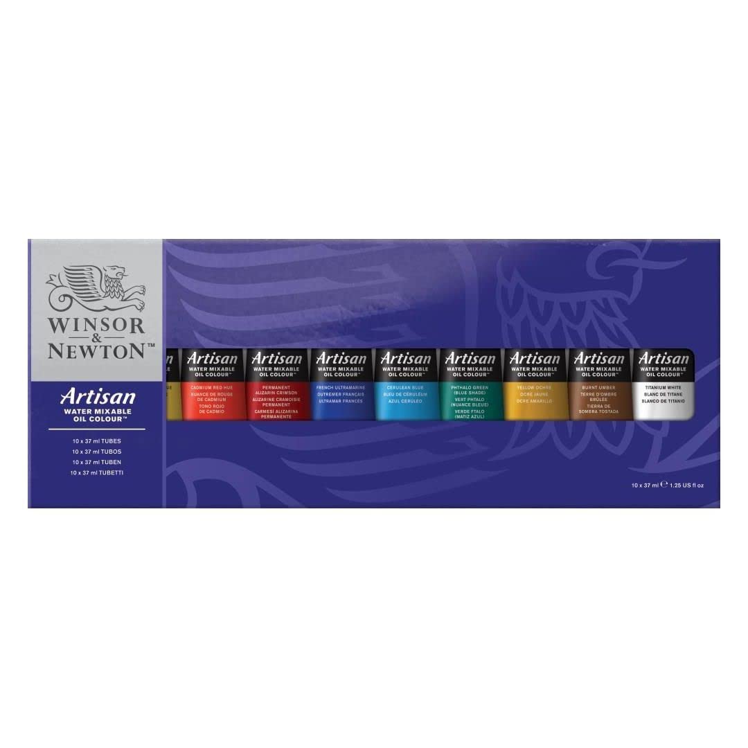 Winsor & Newton Artisan Water Mixable Oil Color Paint Set, 1.25-oz (37ml) Tubes, Set of 10 Winsor & Newton