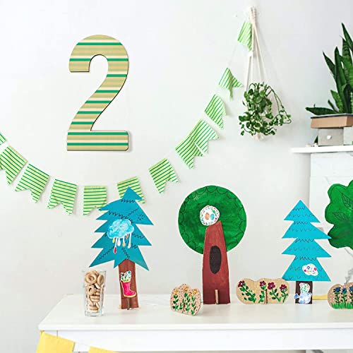SAVITA 12 Inch Blank Wooden Number Unfinished Wood Slices Sign Board for DIY Craft Projects Home Sign Wall Birthday Wedding Party Decoration (2)