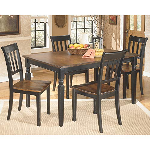 Signature Design by Ashley Owingsville Rustic Farmhouse Dining Room Table, Black & Brown - WoodArtSupply