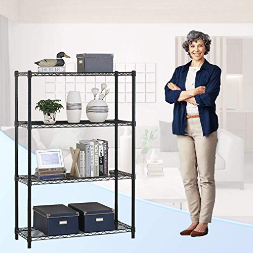 4 Tier Shelving Unit NSF Wire Shelf Metal Large Storage Shelves Heavy Duty Height Adjustable Commercial Grade Steel Utility Layer Shelf Rack BestOffice