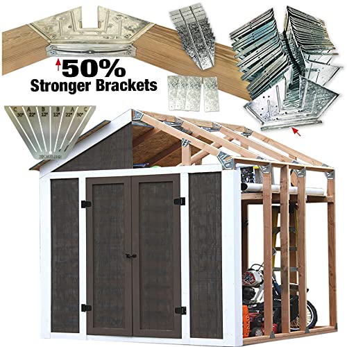 EZBUILDER 50 Structurally Stronger Truss Design Shed Builds 6in - 14in Widths Any Length Storage Garage Playhouse Easy Framing Kit 2x4 Basic Barn