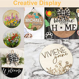 12 Inch Wood Circles for Crafts, 5Pcs Unfinished Wood Crafts, DIY Wood Rounds for Cricut Projects, Door Hanger, Wood Burning, Painting, Halloween Brmeday