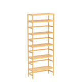 Homykic 6-Tier Bamboo Bookcase - Adjustable Free Standing Storage Shelf for Home and Office Homykic
