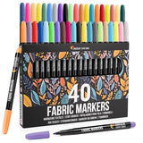 Zenacolor 40 Fabric Markers Pens Set - Non Toxic, Indelible and Permanent Fabric Paint - Fine Point Tip Textile Marker Pen Zenacolor