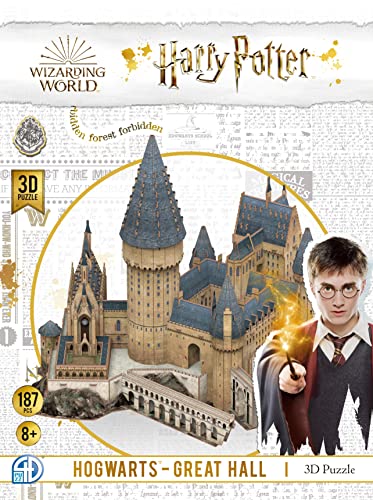 4D Cityscape Harry Potter Great Hall Paper 3D Puzzle Standard, Multicolored - WoodArtSupply