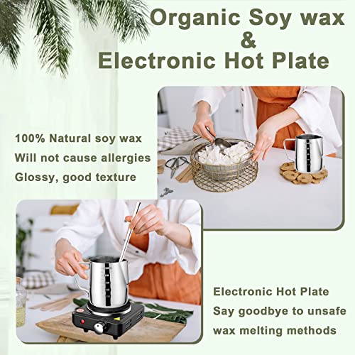 Candle Making Kit with Electronic Hot Plate for Beginners, Adults