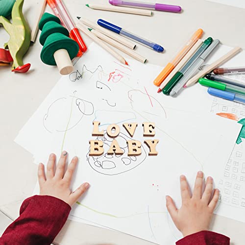 MAGICLULU Wooden Alphabet Letters 100PCS Small Wooden Alphabet Letters 0.6/15mm Unfinished Wood Letters Mini Blank Wood Symbols Wood Pieces for MAGICLULU