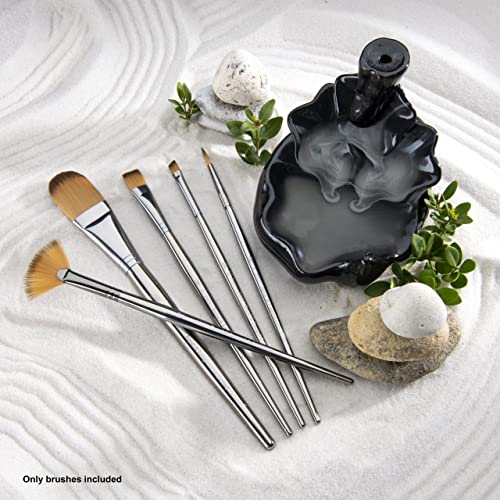 Royal & Langnickel Zen 5pc Standard Handle Brush Set, Includes - Oval Wash, Angular, Shader, Fan & Round Brushes Royal & Langnickel