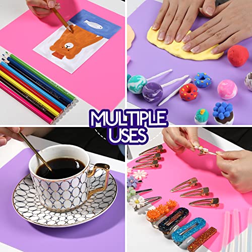 LEOBRO Silicone Mat, Silicone Mats for Crafts, 2pcs Silicone Mat for Jewelry Resin Molds, Silicone Mats for UV Resin, Resin Molds, DIY Art Crafts, LEOBRO