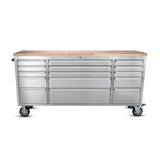 SINDA 72 Inch Tool Chest with Drawers and Wheels Mobile Workbench Garage Tool Storage Cabinet Large Rolling Lockable Tool Box with Wood Top, SINDA