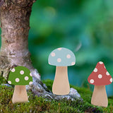 SEWACC 18 Pcs Wooden Mushrooms Unfinished Wood Mushroom Various Sizes Smooth Mushroom Decor Mini Mushrooms for Arts and Crafts Projects Decoration SEWACC