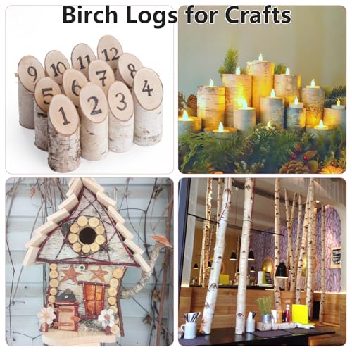 6 Pack Birch Logs Decorative Birch Branches Natural Birch Log for Decoration,Crafts,DIY, Fireplace Decor Firewood(Birch Logs:2.3"-3.2" Dia. x OriCre