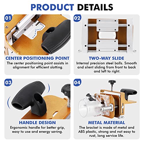 YUCHENGTECH Mortising Jig 2 in 1 Invisible Fastener Slotting Bracket Woodworking Router Base Punch Locator Multifunctional Woodworking Slotting Tool