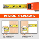ValueMax Tape Measure 16FT with Fractions 1/8, 3 Pack Retractable Easy Read Measuring Tape, Imperial Pocket Measurement Tape with Metal Belt Clip for ValueMax