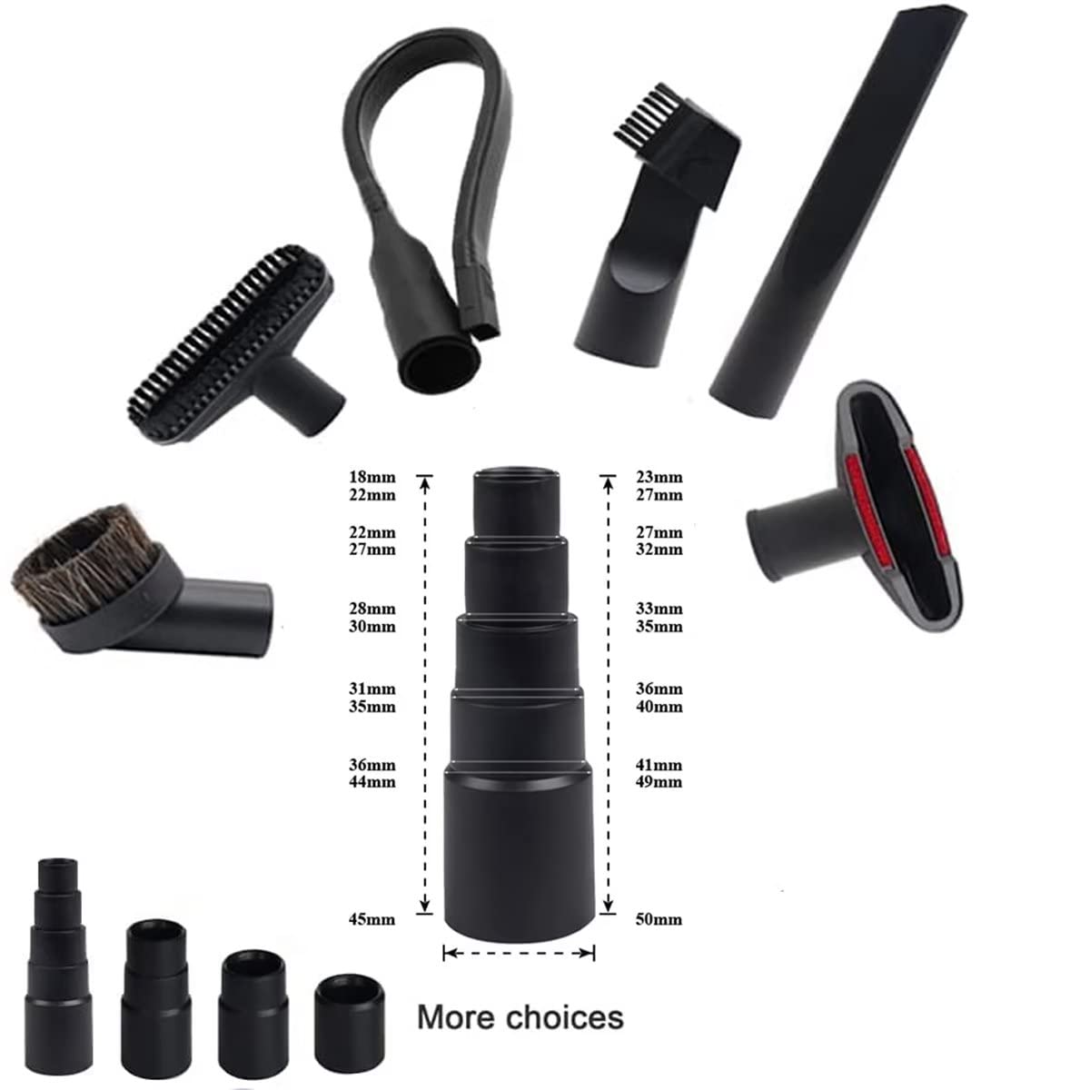 Vacuum Attachments for Shop vac Accessories 1 1/4 inch 1 3/8 inch Vacuum Cleaner Accessories, Universal Vacuum Hose Adapters MZY LLC