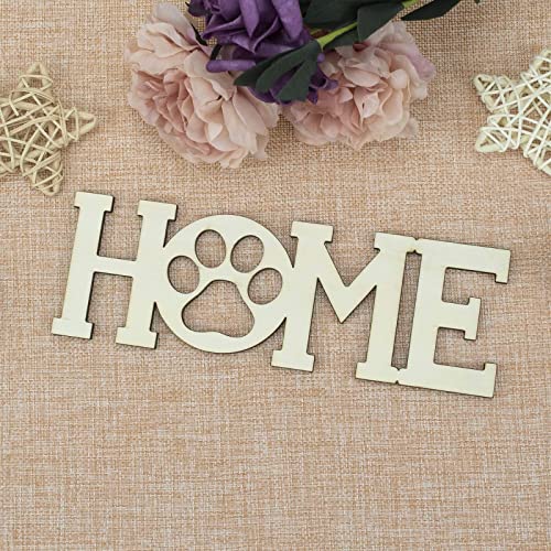 3pcs Home Paw Wood Sign Blank Wooden Dog Cat Paw Plaque Unfinished Wood DIY Crafts Cutouts Ornaments for Puppy Pet House Door Wall Decorative,