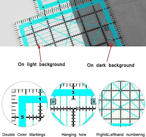 Quilting Rulers,4 Square Ruler Quilting Templates(4.5"X4.5", 6"X6", 9.5"X9.5", 12.5"X12.5"),Quilting Rulers Acrylic Rulers Fabric Cutting Ruler with - WoodArtSupply