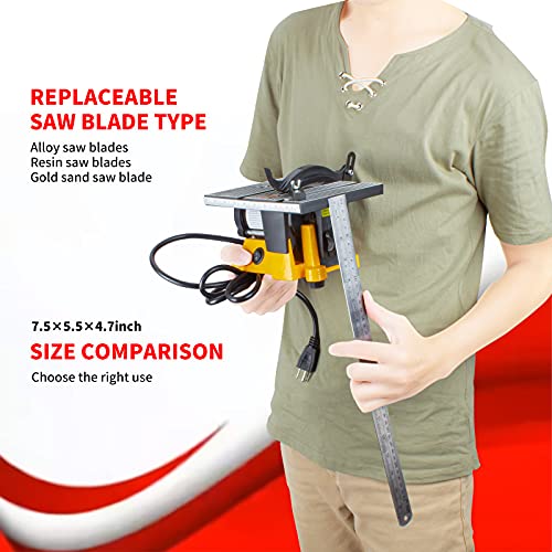 4" 60W MINI ELECTRIC TABLE SAW BENCH TOP GREAT ELECTRIC HOBBY CRAFT TABLE SAW DIY Power Tool Work Bench Stand Circular 2 PIECES Blades JETH