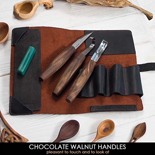 BeaverCraft Wood Spoon Carving Tools Kit S14x Deluxe - Wood Carving Tools Set Wood Carving Kit - Wood Carving Knives, Hook Knife Wood Carving Spoon BeaverCraft
