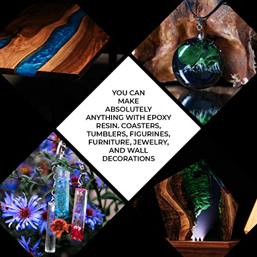 32 OZ Crystal Clear Epoxy Resin Kit – Craft Resin Epoxy Mix – Clear Casting Resin Epoxy Kit - Two Part Epoxy Resin Clear- Epoxy Resin 32oz (16oz + 16 ALEXES