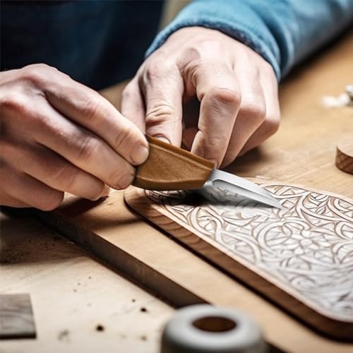 WAYCOM 12pcs Wood Whittling Kit Wood Carving Tools Set Hook Carving Knife,Detail Wood Knife,Whittling Knife Cut Resistant Gloves Leather Sheath And WAYCOM