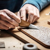 WAYCOM 12pcs Wood Whittling Kit Wood Carving Tools Set Hook Carving Knife,Detail Wood Knife,Whittling Knife Cut Resistant Gloves Leather Sheath And WAYCOM