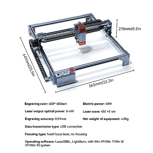 ATOMSTACK MAKER A5 V2 Laser Engraver, 5W Laser Engraving Machine, 400x400mm Engraving Area Laser Cutting & Engraving Machine, Laser Engraver Support - WoodArtSupply