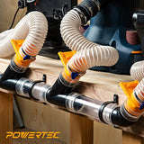 POWERTEC 70179 2-1/2-Inch Y-Fitting Dust Collection Hose Connector POWERTEC