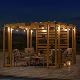 Sunjoy Wood Pergola 10 x 10.5 ft. Cedar Framed Pergolas with Adjustable Hanging Planters by SummerCove SummerCove