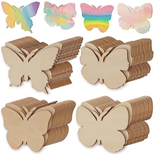 HOZEON 80 PCS Wood Butterfly Crafts, Wooden Butterfly, Wooden Butterfly for Crafts Butterfly Wood Cutouts for Painting, DIY Project, Decorations - WoodArtSupply