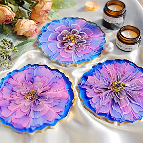 LET'S RESIN Geode Resin Coaster Molds, 4 Pcs Druzy Silicone Agate Coaster Molds LET'S RESIN