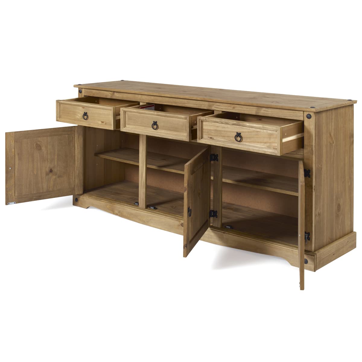 Furniture Dash Solid Wood Buffets & Sideboards 65.9" W, 16.9" D, 31.6" H - Kitchen Storage Cabinets, Buffet Cabinet with Storages, Bar Liquor - WoodArtSupply