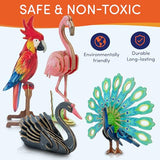 4-in-1 3D Wooden Bird Puzzle Set for Creative Kids - DIY Model Building Kits Smartstoy
