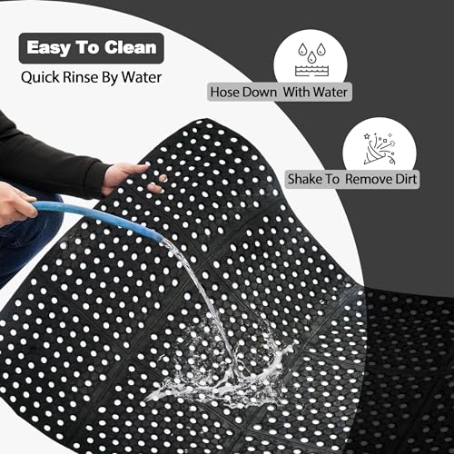MYOYAY 83"x 36" Commercial Anti-Fatigue Drainage Rubber Mat Roll Non-Slip Rubber Drainage Mat Heavy Duty Commercial Restaurant Bar Rubber Floor Mat MYOYAY