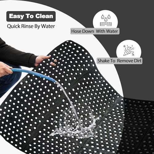 MYOYAY 83"x 36" Commercial Anti-Fatigue Drainage Rubber Mat Roll Non-Slip Rubber Drainage Mat Heavy Duty Commercial Restaurant Bar Rubber Floor Mat