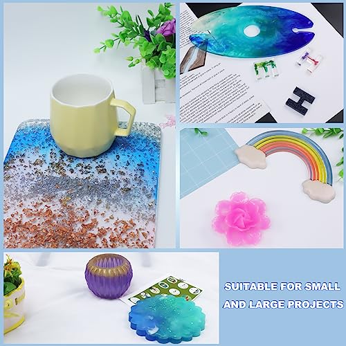 16OZ Quick Curing Epoxy Resin Kit - 4 Hrs Demold Upgrade - Clear & Bubble Free Epoxy - Fast Demold 1:1 Mix Resin - High Hardness for Art, Jewelry, MTBJZJ